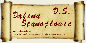 Dafina Stanojlović vizit kartica